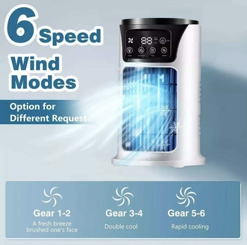 Speeds portable air cooler - 6-speeds,